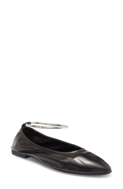 Shop Jeffrey Campbell Tippy Flat In Black Silver