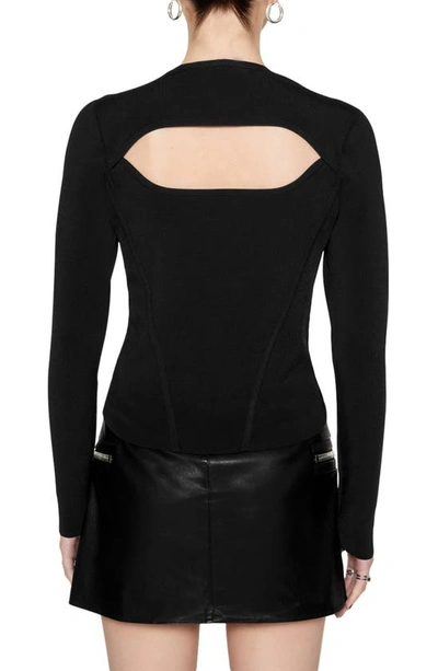 Rebecca Minkoff Bonnie Back Cutout Knit Top In True Black