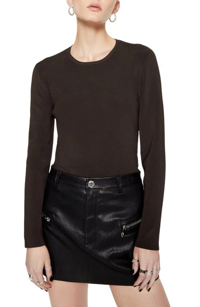 Shop Rebecca Minkoff Bonnie Back Cutout Knit Top In Coffee