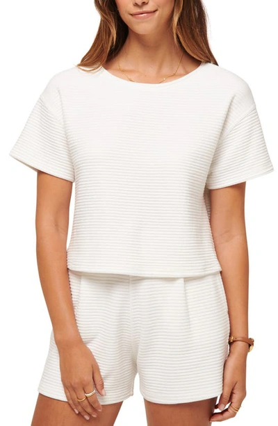 Shop Travis Mathew Charter Cruise Boxy Ottoman Knit Top In White