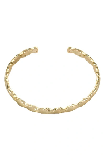 Shop Panacea Twisted Thin Cuff Bracelet In Gold