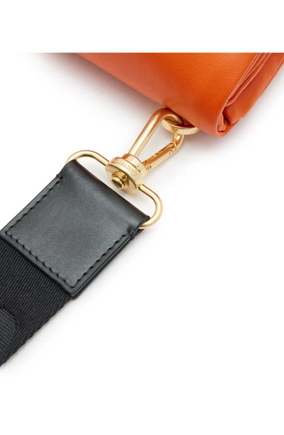 Shop Allsaints Ezra Logo Strap Leather Crossbody Bag In Pyrrole Orange