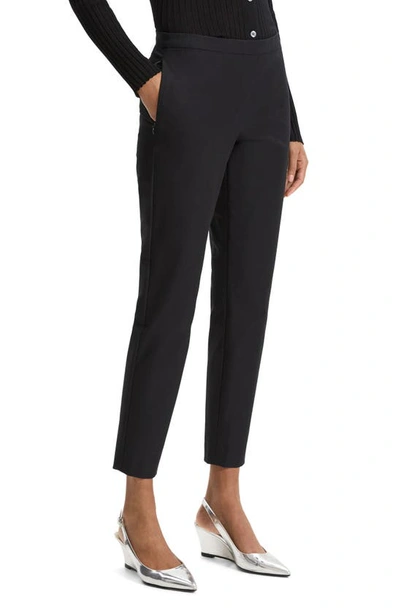 Theory Thaniel Womens Solid Flat Front Dress Pants In Black