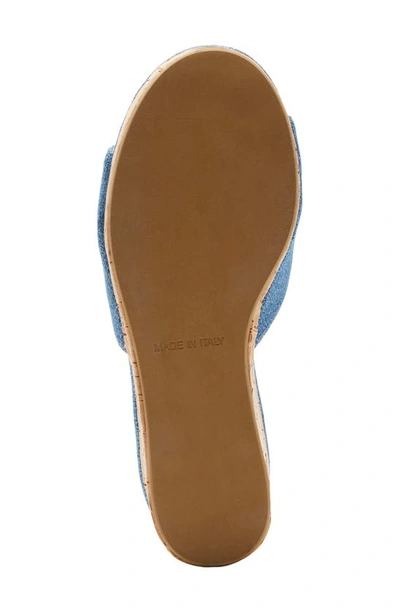 Shop La Canadienne Forrest Platform Wedge Slide Sandal In Jeans Denim