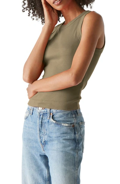 Michael Stars Gina Cotton & Modal Rib Tank In Olive