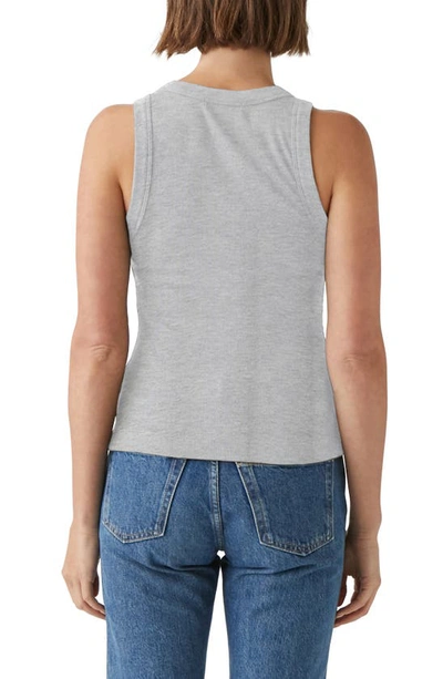 Michael Stars Pina Ribbed Halter Tank In Heather Grey