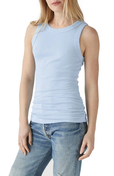 Shop Michael Stars Halley Side Ruched Tank In Water