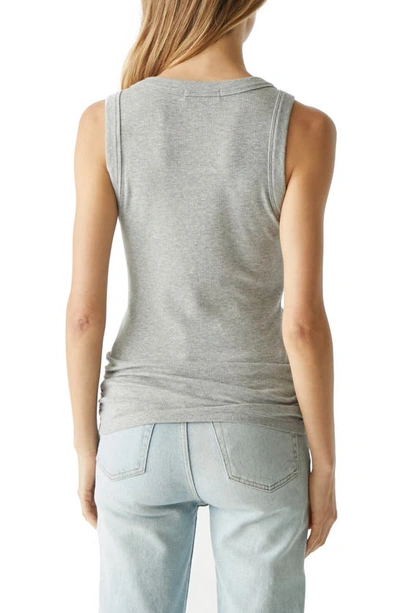 Shop Michael Stars Halley Side Ruched Tank In Heather Grey