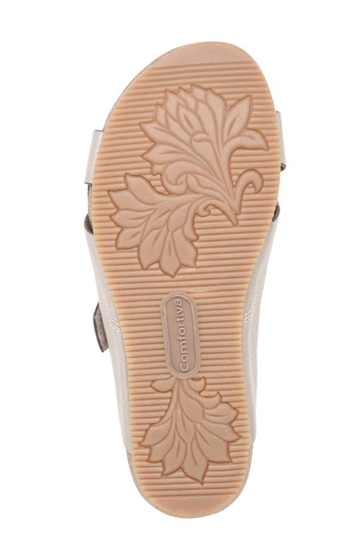 Shop Comfortiva Gervaise Slide Sandal In Grey-gold
