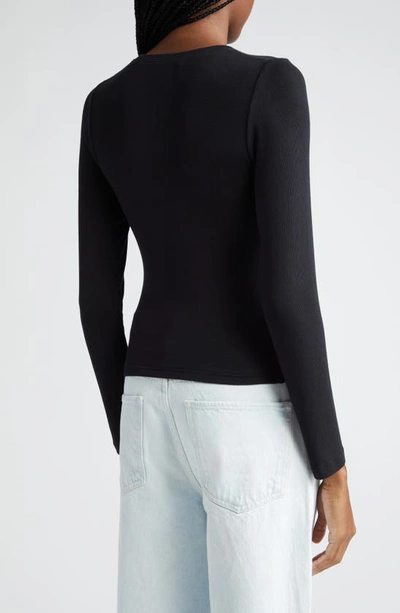 Favorite Daughter The Rib Long Sleeve Top In Black