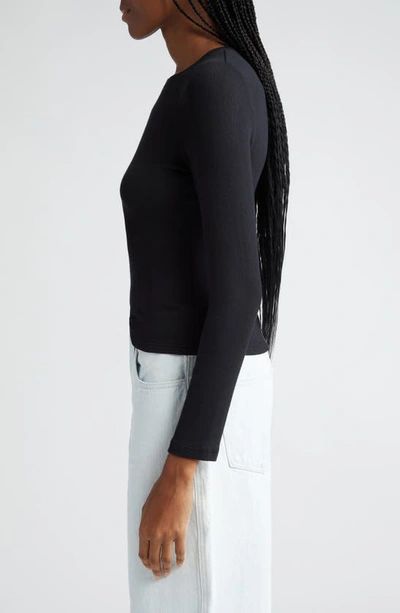 Favorite Daughter The Rib Long Sleeve Top In Black