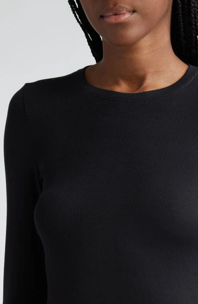 Favorite Daughter The Rib Long Sleeve Top In Black