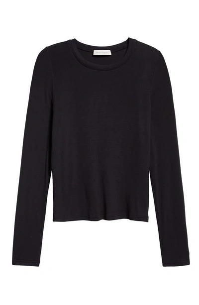 Favorite Daughter The Rib Long Sleeve Top In Black