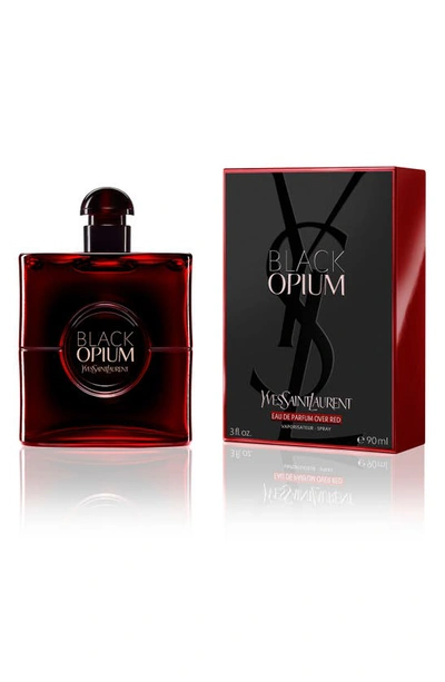 Shop Saint Laurent Black Opium Eau De Parfum Over Red, 1 oz
