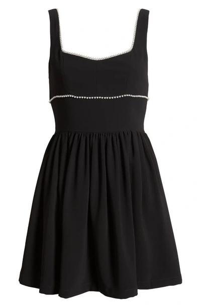 Shop Amanda Uprichard Bijou Beaded Fit & Flare Dress In Black