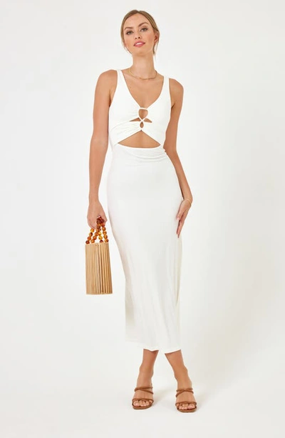L*space Camille Front Loop Cutout Midi Dress In Cream In Cream