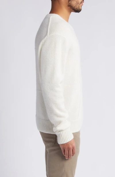 Shop Frame Cashmere & Silk Crewneck Sweater In Vanilla