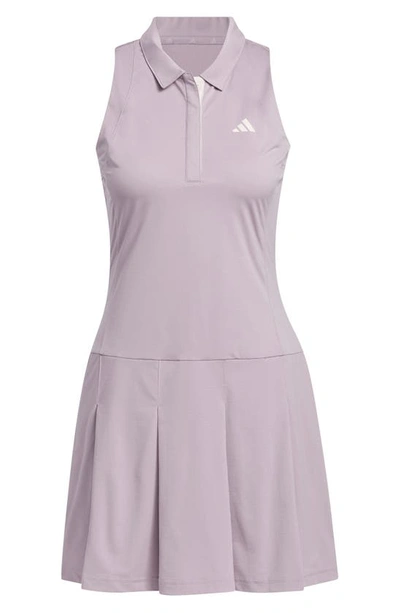 Shop Adidas Golf Ultimate 365 Tour Pleated Sleeveless Golf Dress & Undershorts Set In Preloved Fig