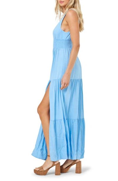 Shop L*space Lspace Lilikoi Smocked Waist Tiered Cover-up Maxi Dress In Aura