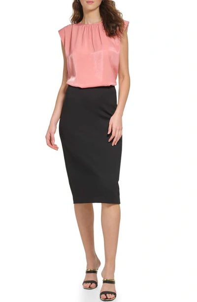 Dkny Women's Solid Pencil Skirt In Black