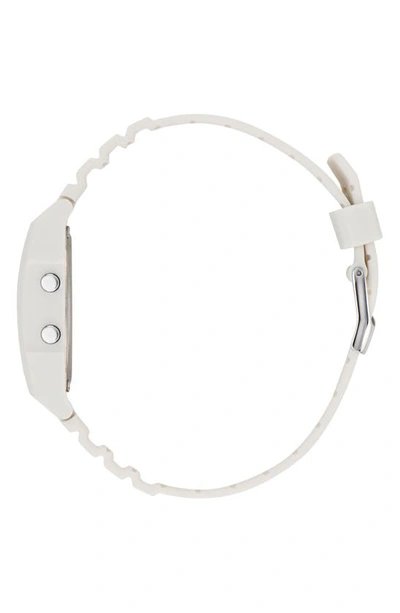 Shop Adidas Originals Digital Two Resin Strap Watch, 36mm In White