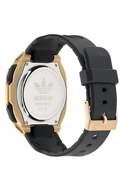 Shop Adidas Originals City Tech One Resin Strap Watch, 45mm In Black