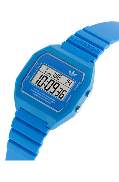 Shop Adidas Originals Adidas Digital Two Resin Strap Watch, 36mm In Blue