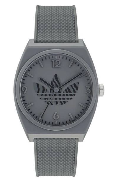 Shop Adidas Originals Adidas Resin Strap Watch, 38mm In Gray