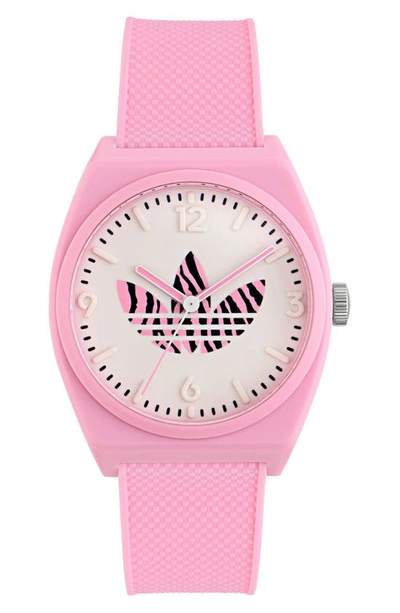 Shop Adidas Originals Resin Strap Watch, 38mm In Pink