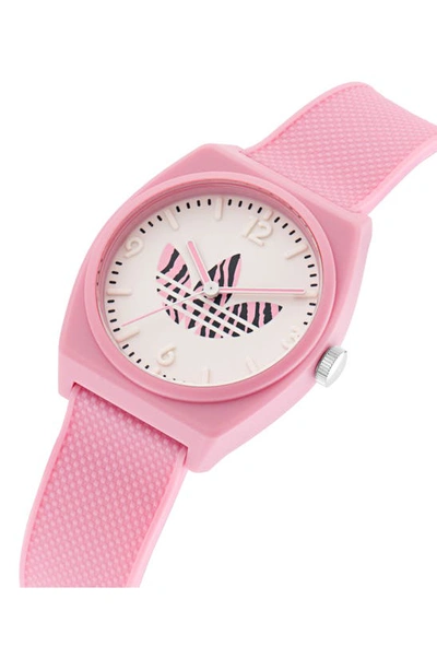 Shop Adidas Originals Resin Strap Watch, 38mm In Pink