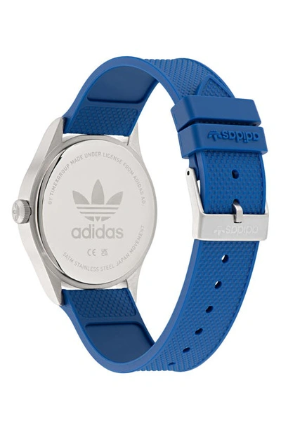 Shop Adidas Originals Resin Strap Watch In Blue