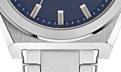Shop Adidas Originals Bracelet Watch In Stainless Steel/ Blue