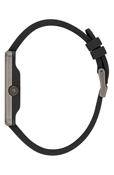 Shop Adidas Originals Rectangular Dial Silicone Strap Watch, 31mm In Black