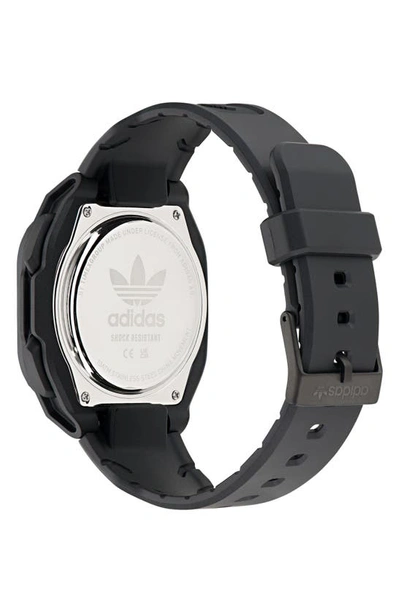 Shop Adidas Originals City Tech Two Resin Strap Watch, 45mm In Black/ Blue