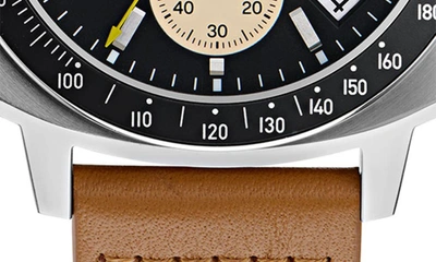 Shop Adidas Originals Adidas Chronograph Leather Strap Watch In Tan