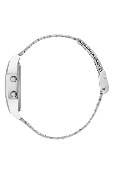 Shop Adidas Originals Digital Two Bracelet Watch, 36mm In Stainless Steel/ Blue