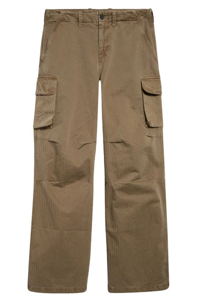 Shop Our Legacy Mount Cotton Cargo Pants In Uniform Olive Herringbone