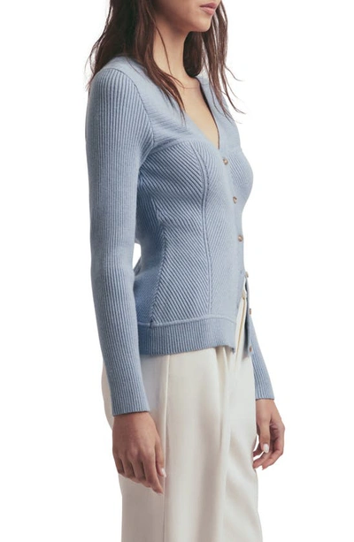 Shop Favorite Daughter The Lena Bustier Rib Cardigan In Sky Blue