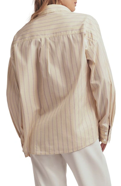 Shop Favorite Daughter Stripe Cotton Button-up Shirt In Cream/ White