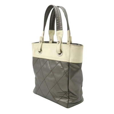 Pre-owned Chanel Biarritz Silver Leather Tote Bag ()