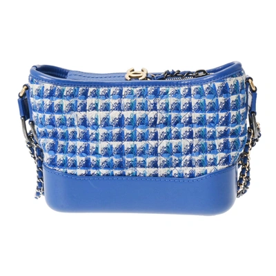Pre-owned Chanel Gabrielle Blue Pony-style Calfskin Shoulder Bag ()