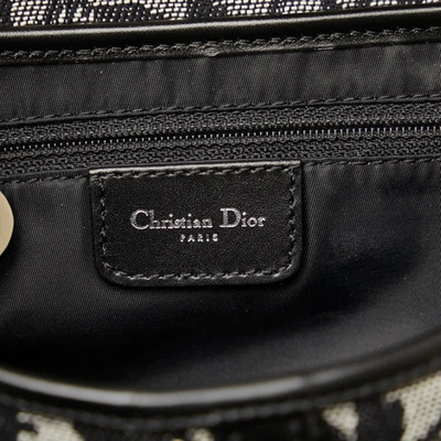 Shop Dior Saddle Grey Canvas Shoulder Bag ()