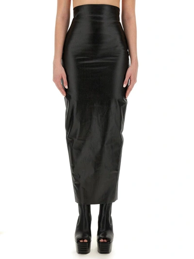 Shop Rick Owens Long Skirt In Black