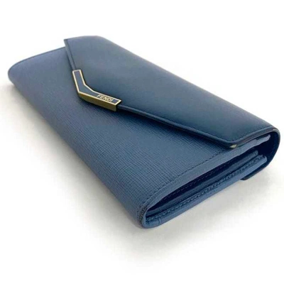 Shop Fendi 2jours Blue Leather Wallet  ()