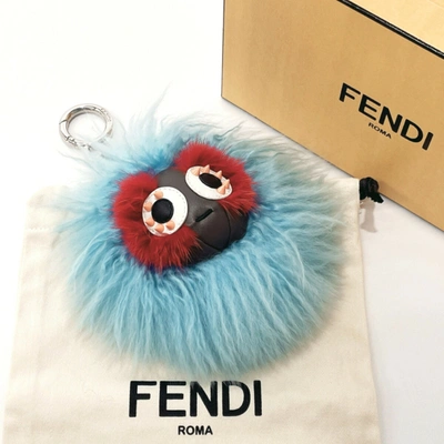 Shop Fendi Blue Faux Fur Wallet  ()