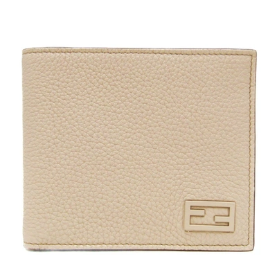 Shop Fendi Ff Beige Leather Wallet  ()