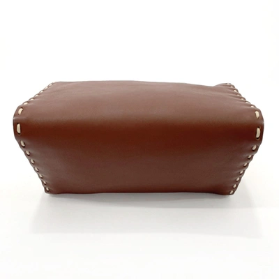 Shop Fendi Selleria Brown Leather Shopper Bag ()