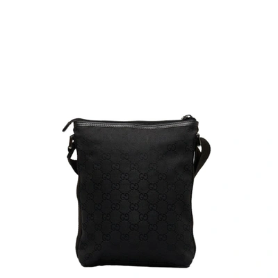 Shop Gucci Gg Canvas Black Canvas Shopper Bag ()