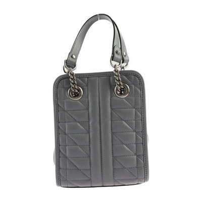 Shop Gucci Grey Leather Shoulder Bag ()