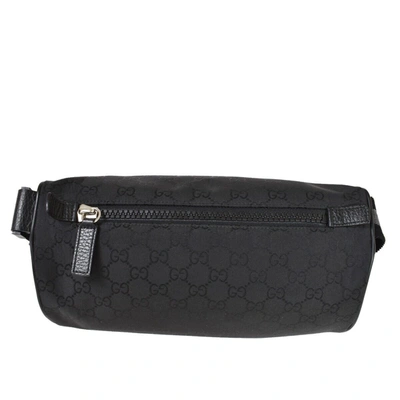 Shop Gucci Ssima Black Canvas Shoulder Bag ()